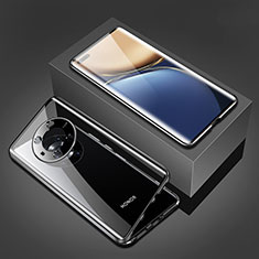 Huawei Honor Magic3 5G用ケース 高級感 手触り良い アルミメタル 製の金属製 360度 フルカバーバンパー 鏡面 カバー ファーウェイ ブラック