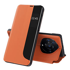 Huawei Honor Magic3 Pro+ Plus 5G用手帳型 レザーケース スタンド カバー QH1 ファーウェイ オレンジ
