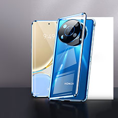 Huawei Honor Magic4 Lite 5G用ケース 高級感 手触り良い アルミメタル 製の金属製 360度 フルカバーバンパー 鏡面 カバー P01 ファーウェイ ネイビー