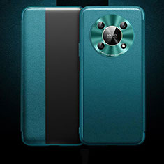 Huawei Honor Magic4 Lite 5G用手帳型 レザーケース スタンド カバー QK1 ファーウェイ グリーン