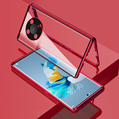 Huawei Honor Magic4 Lite 5G用ケース 高級感 手触り良い アルミメタル 製の金属製 360度 フルカバーバンパー 鏡面 カバー ファーウェイ レッド