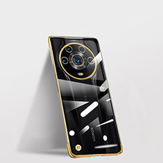 Huawei Honor Magic4 Ultimate 5G用ハードカバー クリスタル クリア透明 フレームレス ファーウェイ ゴールド
