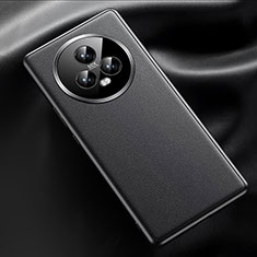 Huawei Honor Magic5 5G用ケース 高級感 手触り良いレザー柄 QK5 ファーウェイ ブラック