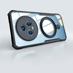 Huawei Honor Magic5 5G用極薄ソフトケース シリコンケース 耐衝撃 全面保護 クリア透明 カバー Mag-Safe 磁気 Magnetic P01 ファーウェイ ブラック