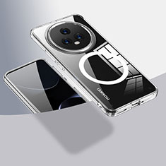 Huawei Honor Magic5 5G用極薄ソフトケース シリコンケース 耐衝撃 全面保護 クリア透明 カバー Mag-Safe 磁気 Magnetic QK1 ファーウェイ クリア