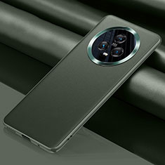 Huawei Honor Magic5 5G用ケース 高級感 手触り良いレザー柄 QK1 ファーウェイ グリーン