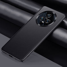 Huawei Honor Magic5 5G用ケース 高級感 手触り良いレザー柄 QK1 ファーウェイ ブラック
