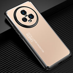 Huawei Honor Magic5 5G用ケース 高級感 手触り良い アルミメタル 製の金属製 兼シリコン カバー JL2 ファーウェイ ゴールド