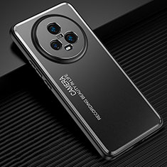 Huawei Honor Magic5 5G用ケース 高級感 手触り良い アルミメタル 製の金属製 兼シリコン カバー JL2 ファーウェイ ブラック