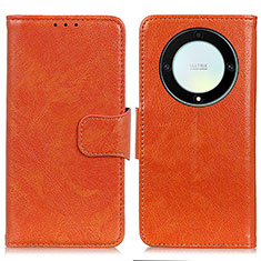 Huawei Honor Magic5 Lite 5G用手帳型 レザーケース スタンド カバー N05P ファーウェイ オレンジ
