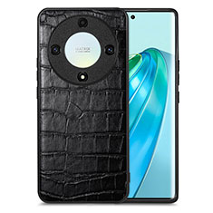 Huawei Honor Magic5 Lite 5G用ケース 高級感 手触り良いレザー柄 S01D ファーウェイ ブラック