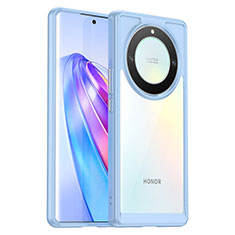 Huawei Honor Magic5 Lite 5G用ハイブリットバンパーケース クリア透明 プラスチック カバー J01S ファーウェイ ブルー