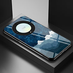 Huawei Honor Magic5 Lite 5G用ハイブリットバンパーケース プラスチック パターン 鏡面 カバー LS2 ファーウェイ ネイビー