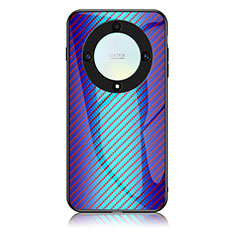 Huawei Honor Magic5 Lite 5G用ハイブリットバンパーケース プラスチック 鏡面 虹 グラデーション 勾配色 カバー LS2 ファーウェイ ネイビー