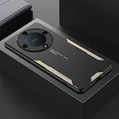 Huawei Honor Magic5 Lite 5G用ケース 高級感 手触り良い アルミメタル 製の金属製 兼シリコン カバー PB1 ファーウェイ ゴールド