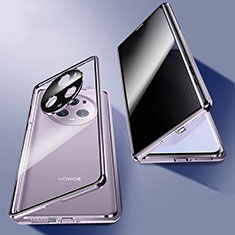 Huawei Honor Magic5 Pro 5G用ケース 高級感 手触り良い アルミメタル 製の金属製 360度 フルカバーバンパー 鏡面 カバー P02 ファーウェイ パープル