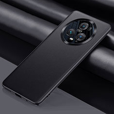 Huawei Honor Magic5 Pro 5G用ケース 高級感 手触り良いレザー柄 QK5 ファーウェイ ブラック