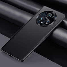 Huawei Honor Magic5 Pro 5G用ケース 高級感 手触り良いレザー柄 QK1 ファーウェイ ブラック