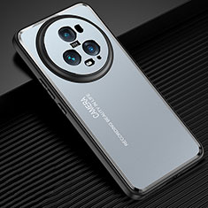 Huawei Honor Magic5 Pro 5G用ケース 高級感 手触り良い アルミメタル 製の金属製 兼シリコン カバー JL2 ファーウェイ ネイビー