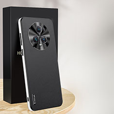 Huawei Honor Magic5 Pro 5G用ケース 高級感 手触り良いレザー柄 AT1 ファーウェイ ブラック
