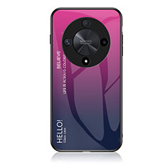 Huawei Honor Magic6 Lite 5G用ハイブリットバンパーケース プラスチック 鏡面 虹 グラデーション 勾配色 カバー LS1 ファーウェイ ローズレッド