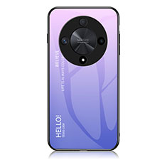 Huawei Honor Magic6 Lite 5G用ハイブリットバンパーケース プラスチック 鏡面 虹 グラデーション 勾配色 カバー LS1 ファーウェイ ラベンダー