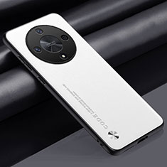 Huawei Honor Magic6 Lite 5G用ケース 高級感 手触り良いレザー柄 S02 ファーウェイ ホワイト