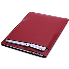 Huawei Honor MagicBook 14用高品質ソフトレザーポーチバッグ ケース イヤホンを指したまま ファーウェイ レッド