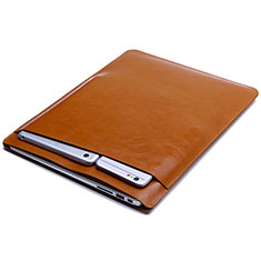 Huawei Honor MagicBook 14用高品質ソフトレザーポーチバッグ ケース イヤホンを指したまま ファーウェイ オレンジ
