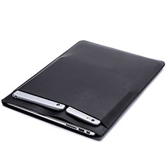 Huawei Honor MagicBook 14用高品質ソフトレザーポーチバッグ ケース イヤホンを指したまま ファーウェイ ブラック