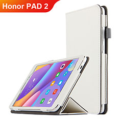 Huawei Honor Pad 2用手帳型 レザーケース スタンド L04 ファーウェイ ホワイト