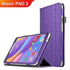 Huawei Honor Pad 2用手帳型 レザーケース スタンド L04 ファーウェイ パープル