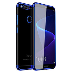 Huawei Honor Play 7X用極薄ソフトケース シリコンケース 耐衝撃 全面保護 クリア透明 H01 ファーウェイ ネイビー