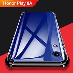 Huawei Honor Play 8A用極薄ソフトケース シリコンケース 耐衝撃 全面保護 クリア透明 T11 ファーウェイ ブラック