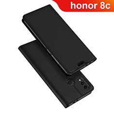 Huawei Honor Play 8C用手帳型 レザーケース スタンド カバー ファーウェイ ブラック