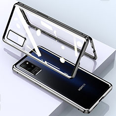 Huawei Honor Play4 Pro 5G用ケース 高級感 手触り良い アルミメタル 製の金属製 360度 フルカバーバンパー 鏡面 カバー ファーウェイ ブラック