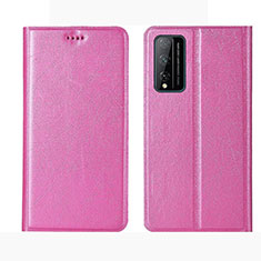 Huawei Honor Play4T Pro用手帳型 レザーケース スタンド カバー L01 ファーウェイ ピンク
