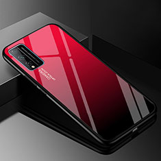 Huawei Honor Play4T Pro用ハイブリットバンパーケース プラスチック 鏡面 虹 グラデーション 勾配色 カバー ファーウェイ レッド・ブラック