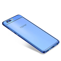 Huawei Honor V10用極薄ソフトケース シリコンケース 耐衝撃 全面保護 クリア透明 H04 ファーウェイ ネイビー