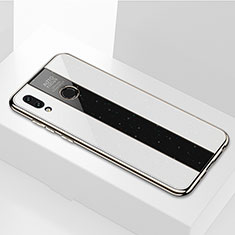 Huawei Honor V10 Lite用ハイブリットバンパーケース プラスチック 鏡面 カバー ファーウェイ ホワイト