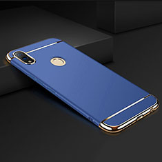 Huawei Honor V10 Lite用ケース 高級感 手触り良い メタル兼プラスチック バンパー M01 ファーウェイ ネイビー
