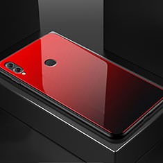 Huawei Honor V10 Lite用ハイブリットバンパーケース プラスチック 鏡面 カバー M02 ファーウェイ レッド