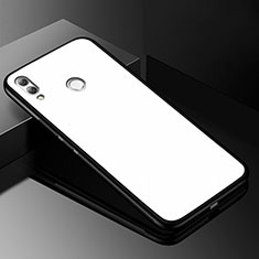 Huawei Honor V10 Lite用ハイブリットバンパーケース クリア透明 プラスチック 鏡面 カバー M04 ファーウェイ ホワイト