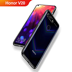 Huawei Honor V20用極薄ソフトケース シリコンケース 耐衝撃 全面保護 クリア透明 T09 ファーウェイ ブラック