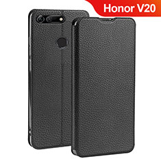 Huawei Honor V20用手帳型 レザーケース スタンド ファーウェイ ブラック