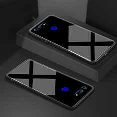 Huawei Honor V20用ハイブリットバンパーケース プラスチック 鏡面 カバー T01 ファーウェイ ブラック