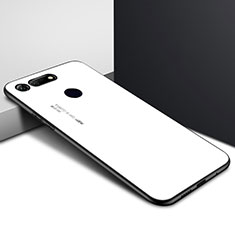 Huawei Honor V20用ハイブリットバンパーケース プラスチック パターン 鏡面 カバー K01 ファーウェイ ホワイト