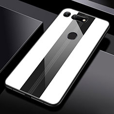 Huawei Honor V20用ハイブリットバンパーケース プラスチック 鏡面 カバー T03 ファーウェイ ホワイト