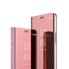 Huawei Honor V30 5G用手帳型 レザーケース スタンド 鏡面 カバー M01 ファーウェイ ローズゴールド