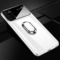 Huawei Honor V30 5G用ハードケース プラスチック 質感もマット アンド指輪 マグネット式 P01 ファーウェイ ホワイト